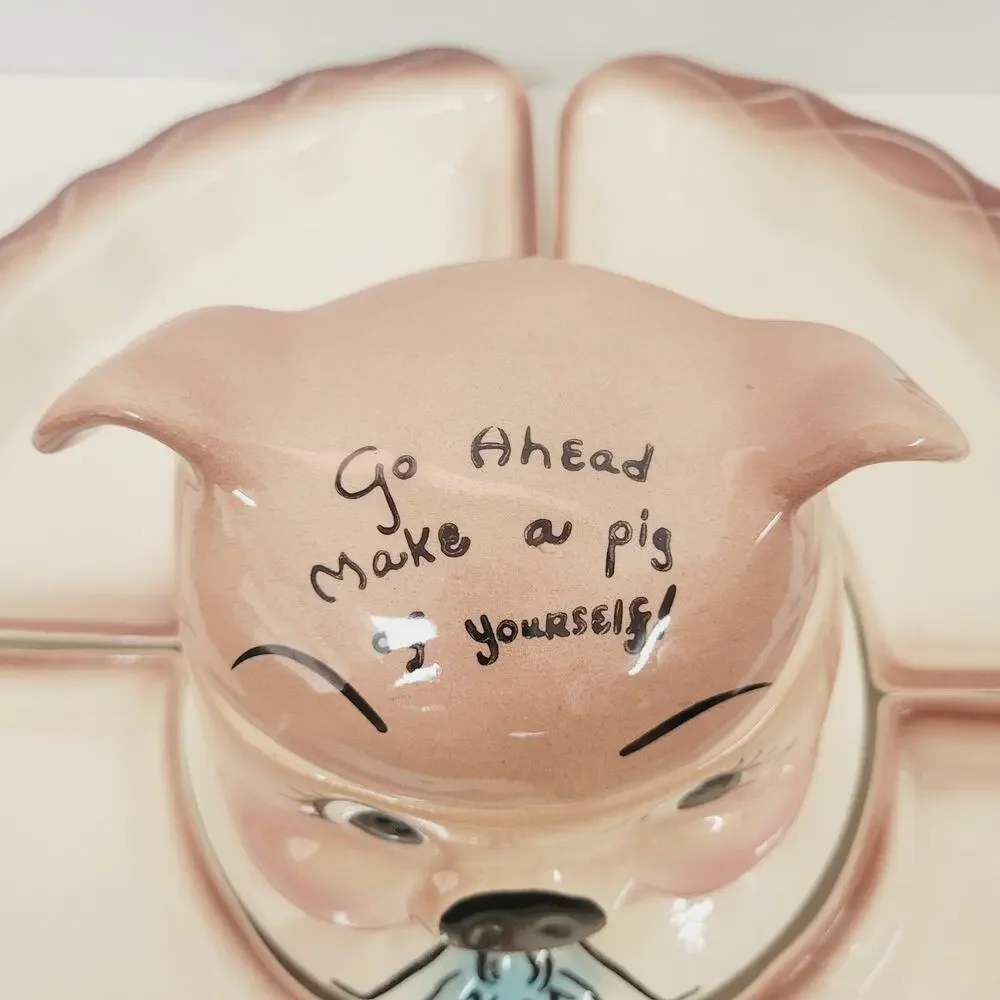Make A Pig of Yourself 1950s Vintage DeForest of CA. Piggy Relish Serving Tray
